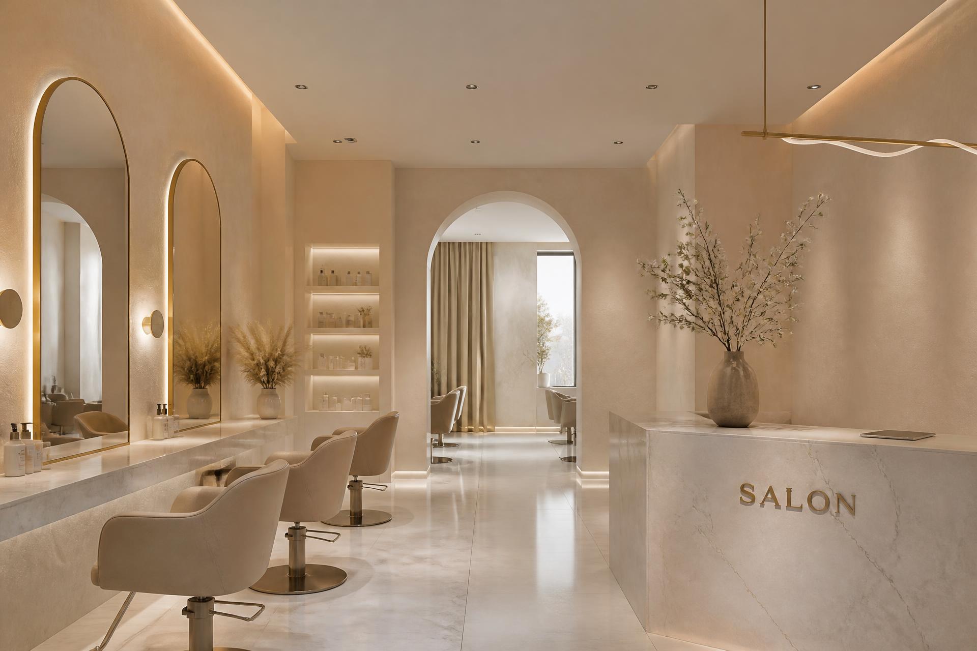Ambiente do salão The Four Beauty com iluminação suave